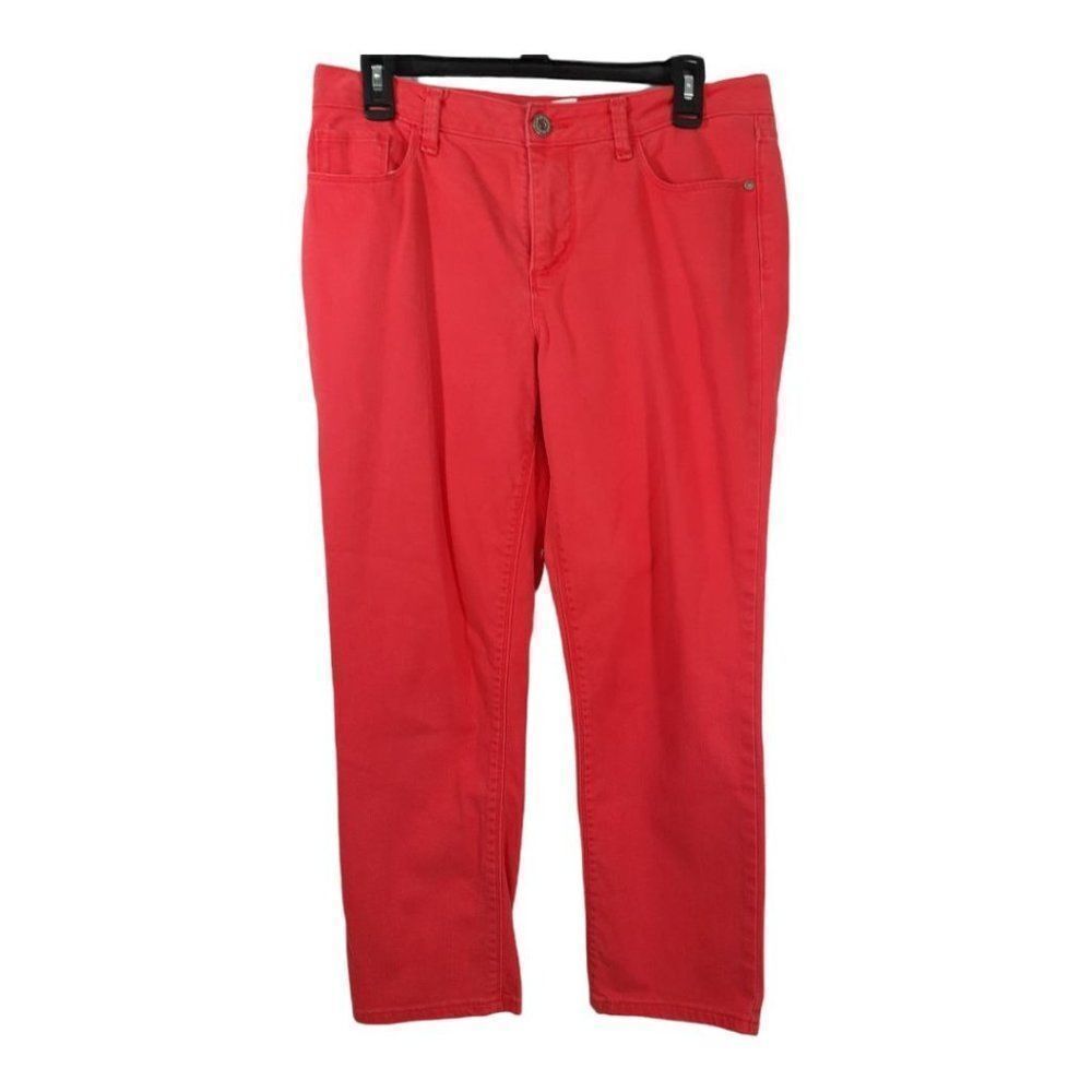 Women's Bright Orange Jeans Size 8 By St John's Bay